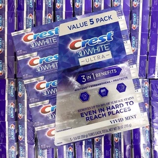 Kem đánh răng crest 3d white ultra 3in1 benefits 158g/147g