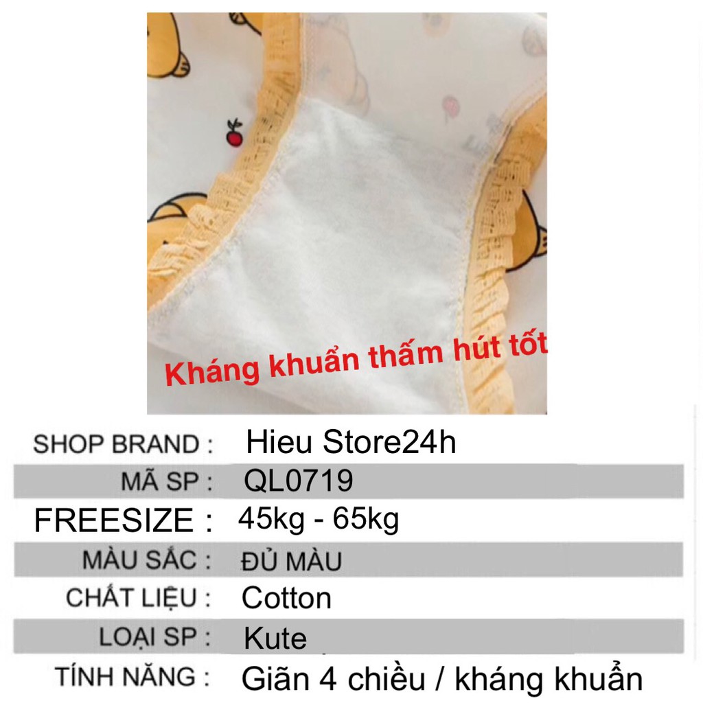 (Combo 5) Quần lót nữ dễ thương ⚡FreeShip⚡ Quần lót gấu vàng SIÊU KUTE chất mịn thoáng mát - 0719