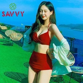Bộ đồ bơi bikini đi biển 2 mảnh sexy gọng nâng ngực thể thao phối quần cạp cao SAVVY swimsuit monokini hàn quốc cao cấp