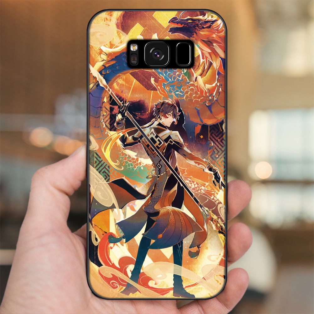 Ốp lưng Samsung S8, S8 Plus viền đen in hình Zhongli Genshin Impact