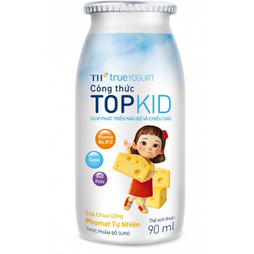 Chai Sữa Chua Uống công thức TOPKID hương Phomat tự nhiên chai 90ml