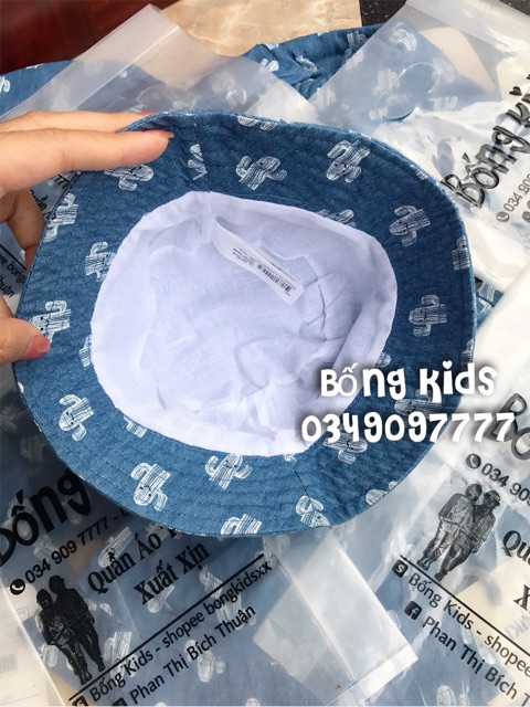 Mũ Bucket Bé Trai Denim Xương Rồng LC