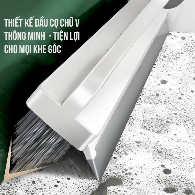 Chổi lau sàn, gạt nước quét gạch 2 đầu tiện lợi dễ điều chỉnh chiều dài, bàn xoay và bản cứng