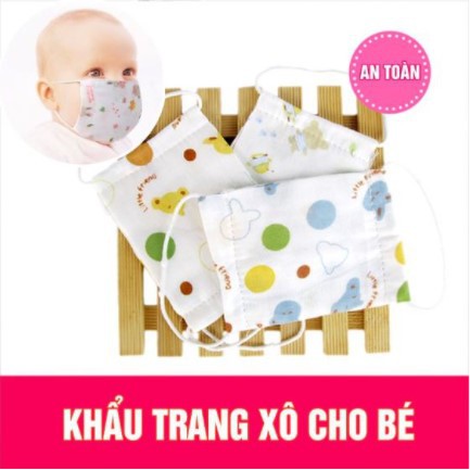 Khẩu trang trẻ em vải xô cao cấp thanh lọc không khí ngăn cản khói bụi vi khuẩn an toàn cho bé BabyBooHN