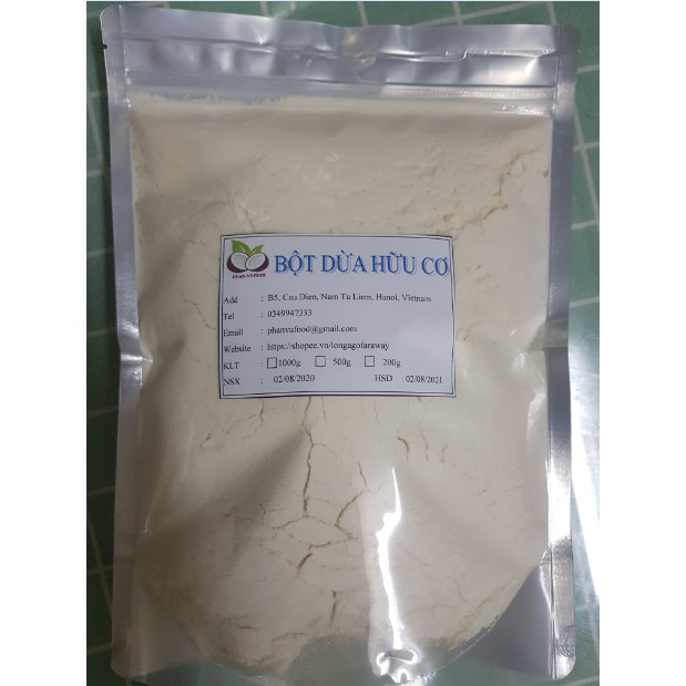 1kg Bột dừa HỮU CƠ nguyên chất làm bánh Keto Das Low Carb siêu ngon siêu tiết kiệm. Bao test.