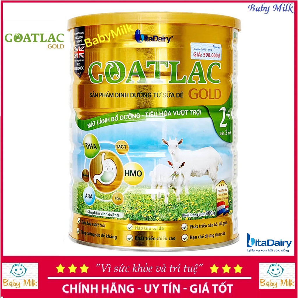 Sữa dê Goatlac gold 2+ (800g)