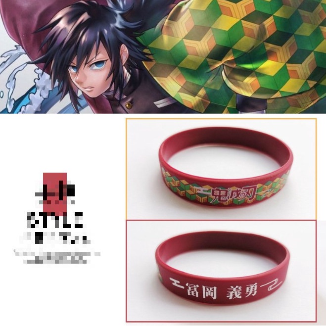 Vòng tay cao su silicon KIMETSU NO YAIBA Thanh Gươm Diệt Quỷ anime chibi lắc đeo tay dễ thương