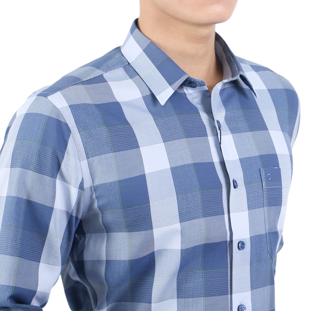 Áo sơ mi dài tay Nam Owen Bạc hà Regular Fit Xanh ghi nhạt - AR22637DT