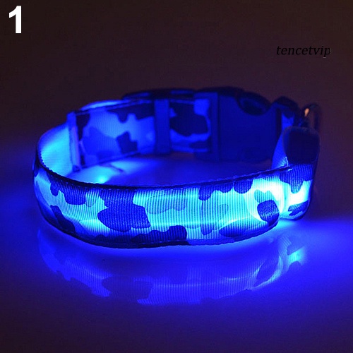 Vòng Cổ Họa Tiết Rằn Ri Có Đèn Led Điều Chỉnh Được Thời Trang Cho Thú Cưng