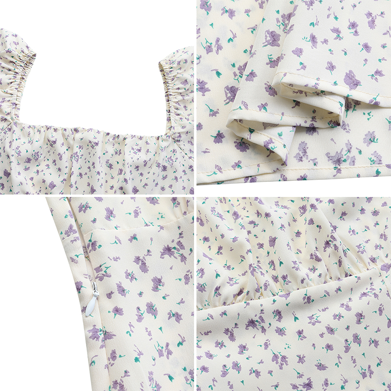 Đầm Ngắn Celmia Cổ Vuông In Hoa Viền Bèo Xinh Xắn Phong Cách Pháp Cho Phụ Nữ | BigBuy360 - bigbuy360.vn