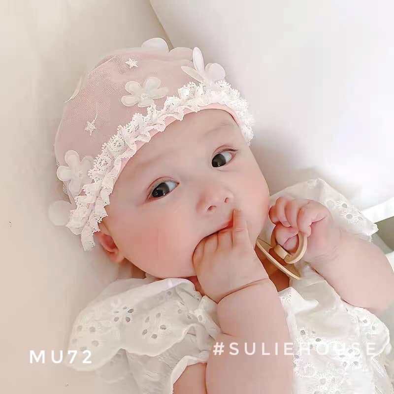 Mũ che thóp cho bé gái MU72