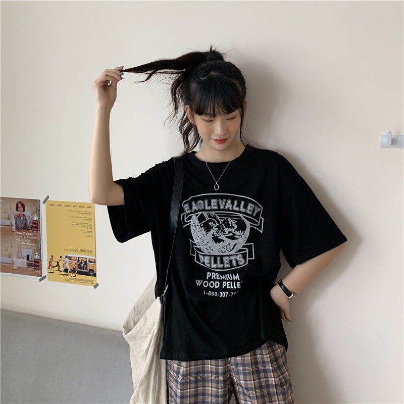 NRVP Áo thun tay ngắn cổ tròn thời trang 2021 cho nữ