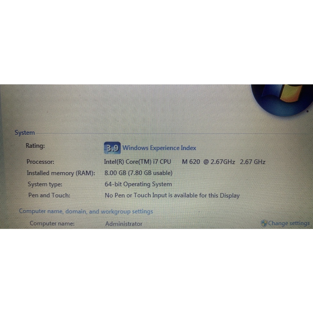 Laptop HP G42 i7 M620, ram 8g, ssd 240G chính hãng