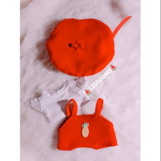Outfit doll 20cm _15cm. gồm áo_yếm_ mũ nồi