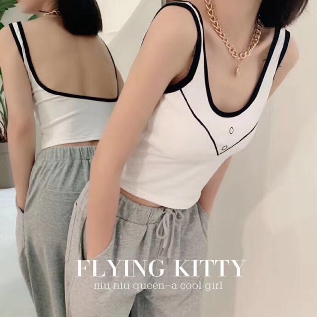 Áo thun ba lổ hở lưng chữ U cho nữ