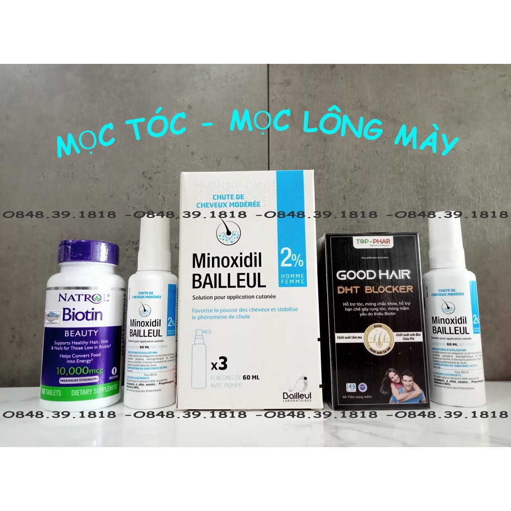 Xịt Mọc Tóc, Mọc Lông Mày Minoxidil Bailleul Pháp 2%