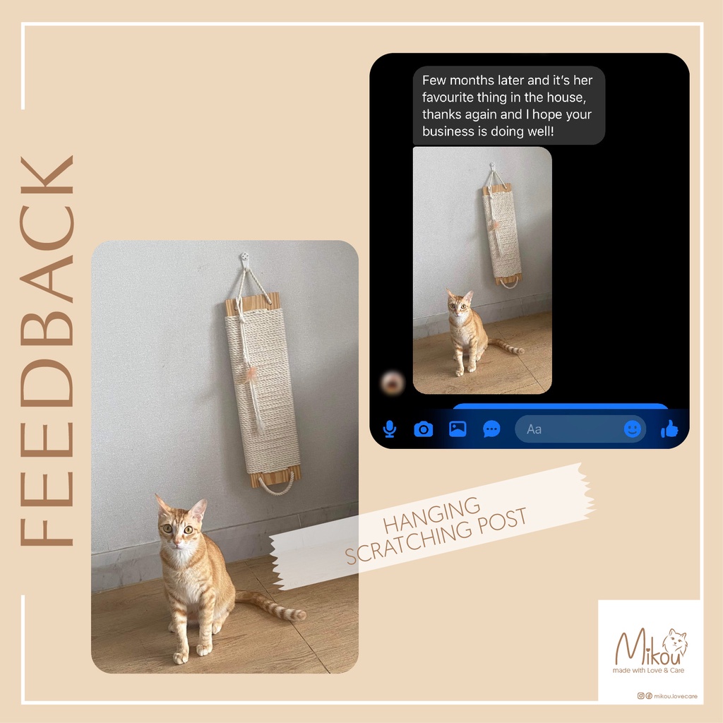 Cào móng cho mèo, treo linh động chắc chắn, bền, dùng như cây cào móng mèo, Mikou shop