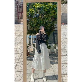 CHÂN VÁY TRƠN LƯNG THUN