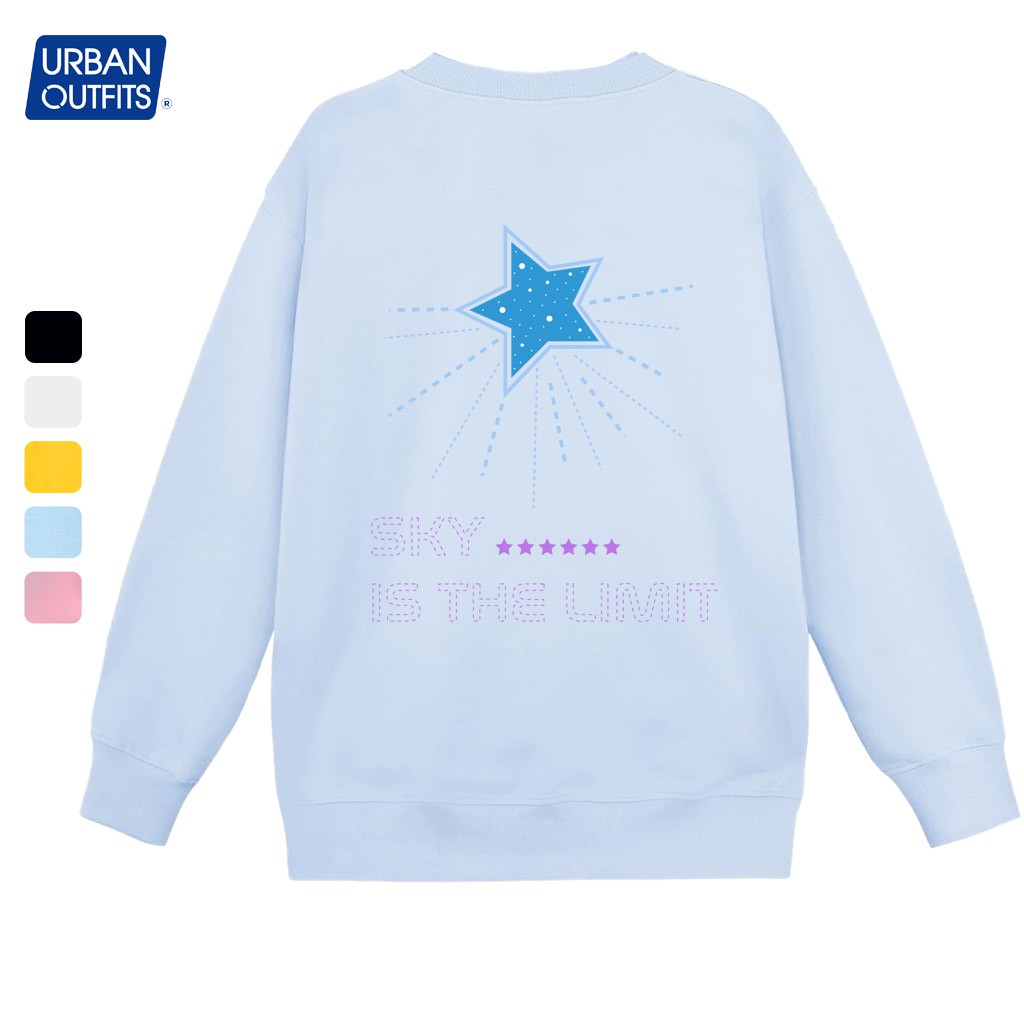 Áo Sweater Form Rộng Nữ Nam URBAN OUTFITS In Sky Is The Limit SWO40 Thun Cotton Nỉ 4 Chiều Local Brand