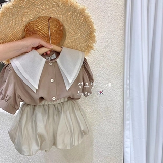 Áo Sơ Mi Tay Phồng Cổ Búp Bê Thời Trang Mùa Hè Hàn Quốc 2020 Cho Bé Trai