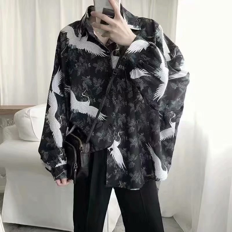 Áo Sơ Mi Dài Tay Form Rộng Phong Cách Hàn Quốc Năng Động Dành Cho Nam