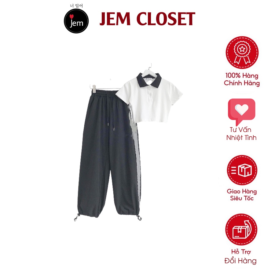 Quần Vải Jogger Nữ JEMCLOSET Forn Dáng Thể Thao  Năng Động Dây Rút SOJ - 2699