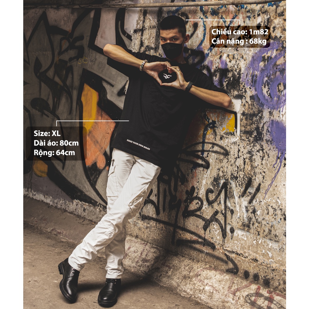 Áo Thun REMAKER Eternity Tee Oversize Unisex Tay Lỡ - Đen - Local Brand Chính Hãng