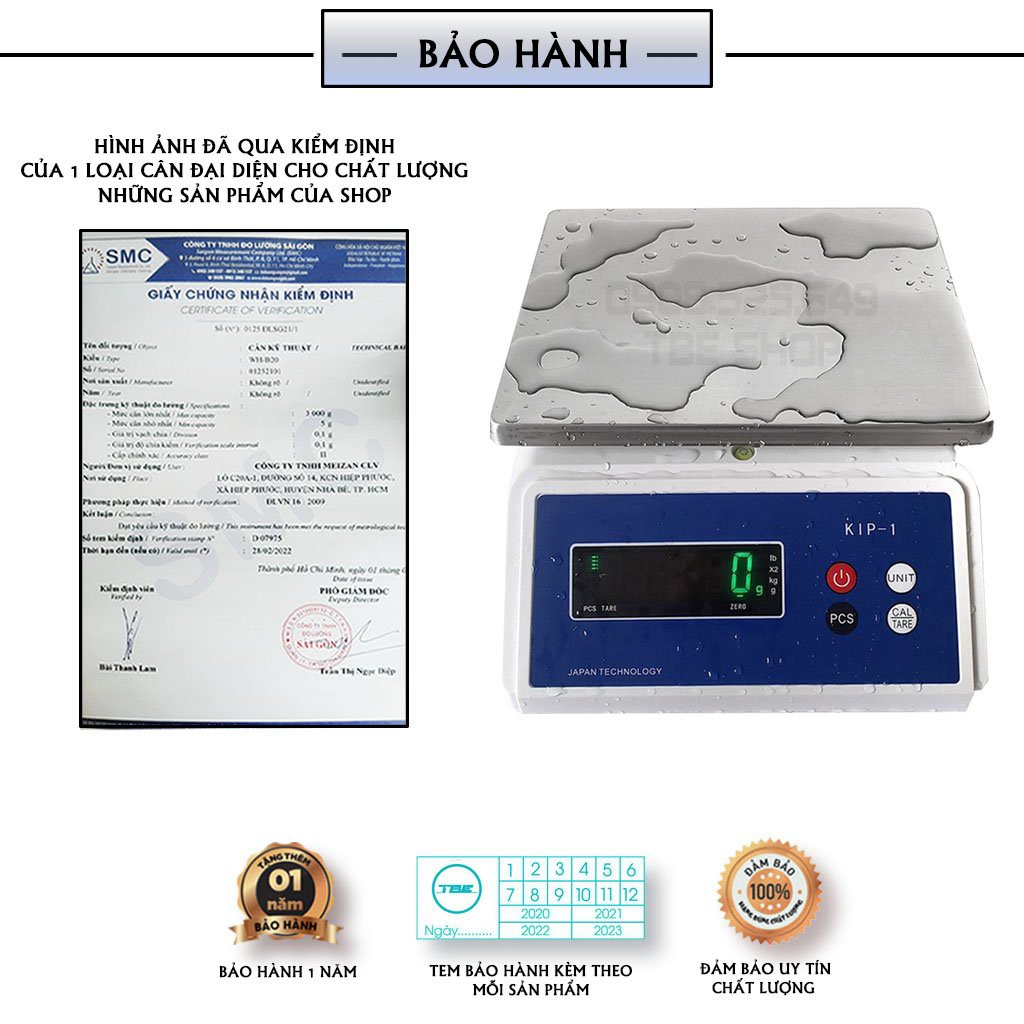 Cân Điện Tử 30kg Chống Nước KIP 1 Chính Xác Cao Dùng Cân Hải Sản