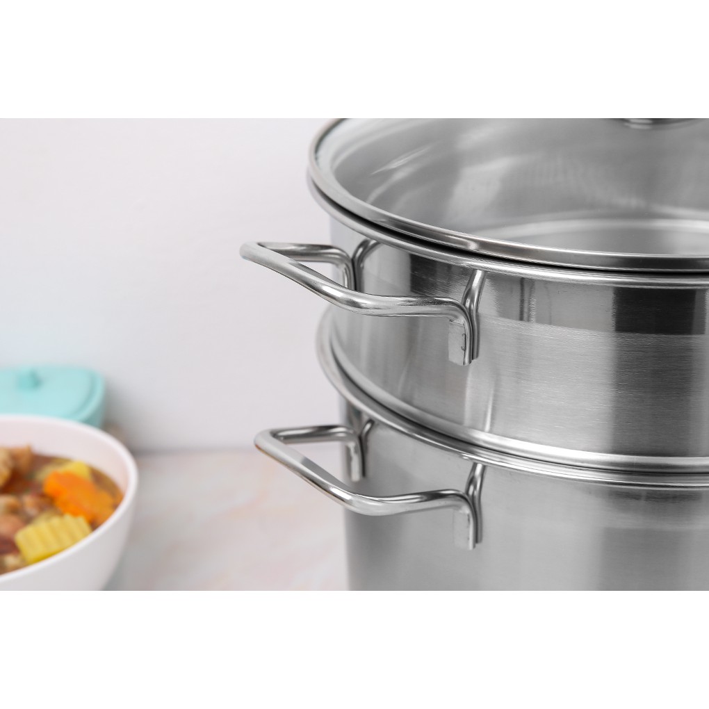 BỘ NỒI XỬNG HẤP HTCOOK, FATACOOK 28/30CM, DÙNG ĐƯỢC BẾP TỪ