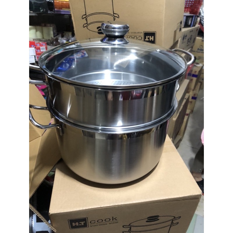 nồi hấp 2 tầng ht cook size 28 dùng được bếp từ