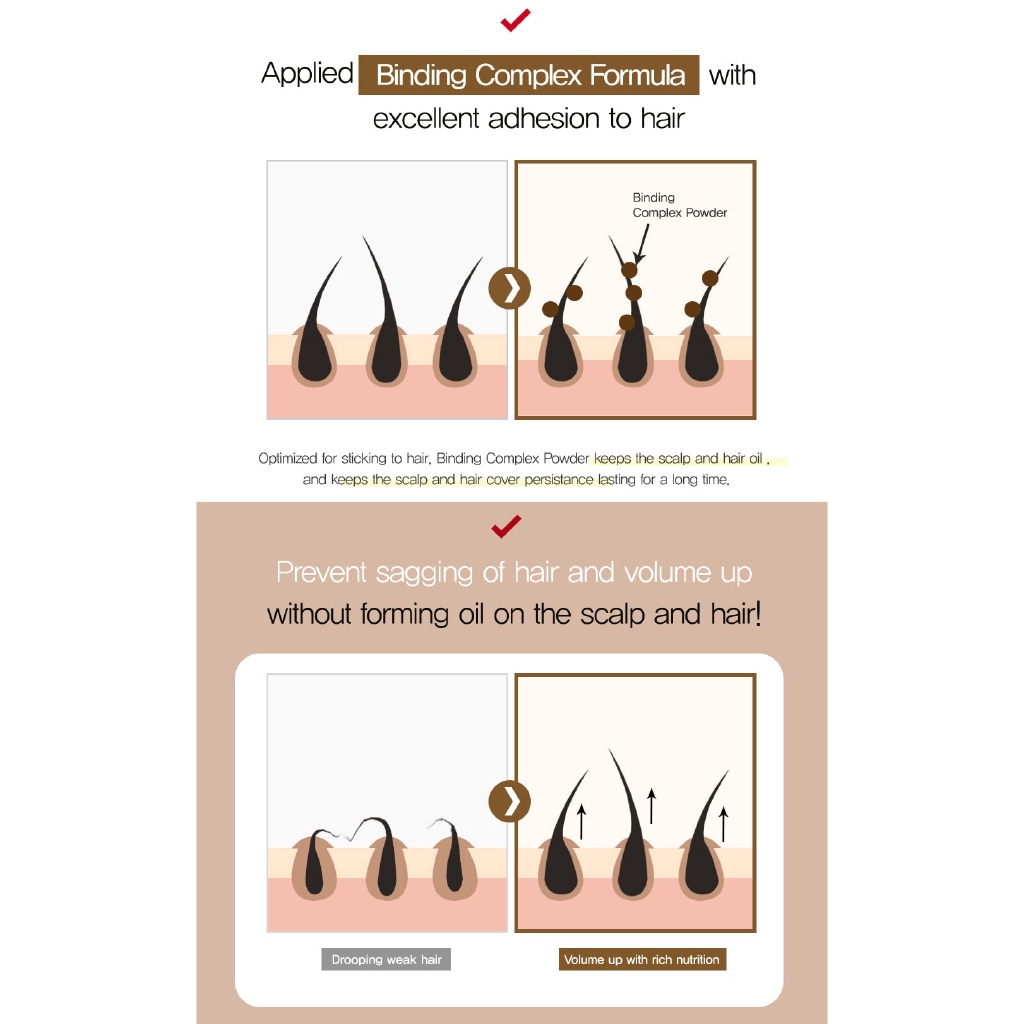 Phấn nước dưỡng tóc DAYCELL Mo Bal A Derma màu đen tự nhiên / màu nâu sẫm 15g