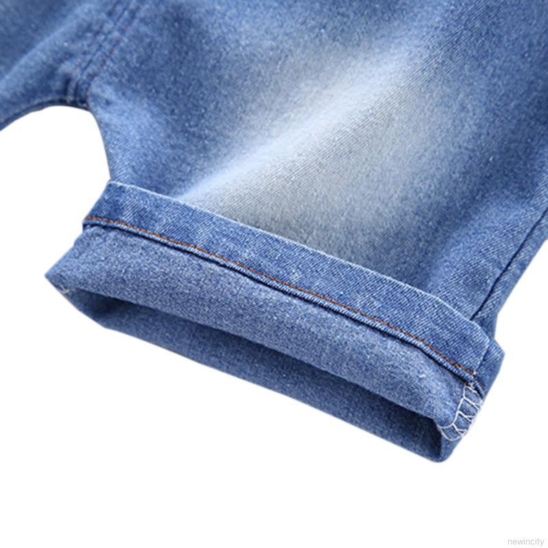 Bộ áo sơ mi tay ngắn + quần short denim phong cách Hàn Quốc cá tính cho bé trai