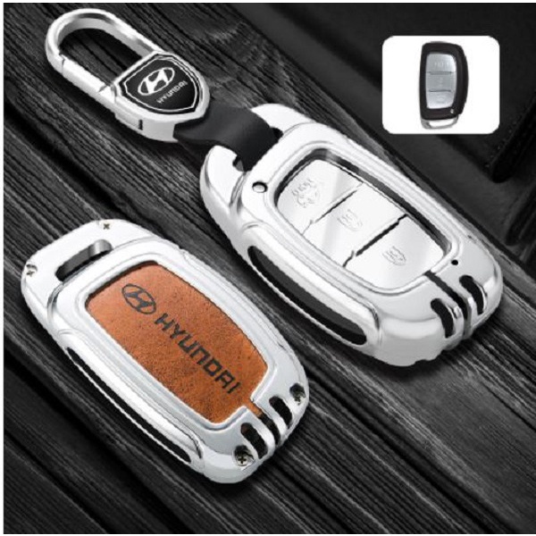 Ốp chìa khóa Hyundai Elantra, Tucson, Grand I10 Kim Loại Áo Lót Sinicol