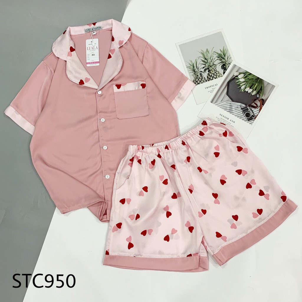Bán Sỉ Lẻ SLL Pijama Lụa Satin Cao Cấp Mềm Mịn Thấm Hút Mồ Hôi - Bộ Mặc Nhà Cộc Đùi Thiết Kế Tay Dơi Xinh Xắn | BigBuy360 - bigbuy360.vn