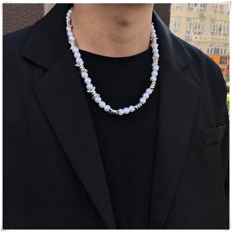 Vòng Cổ Đính Ngọc Trai Phong Cách Hiphop Thời Trang