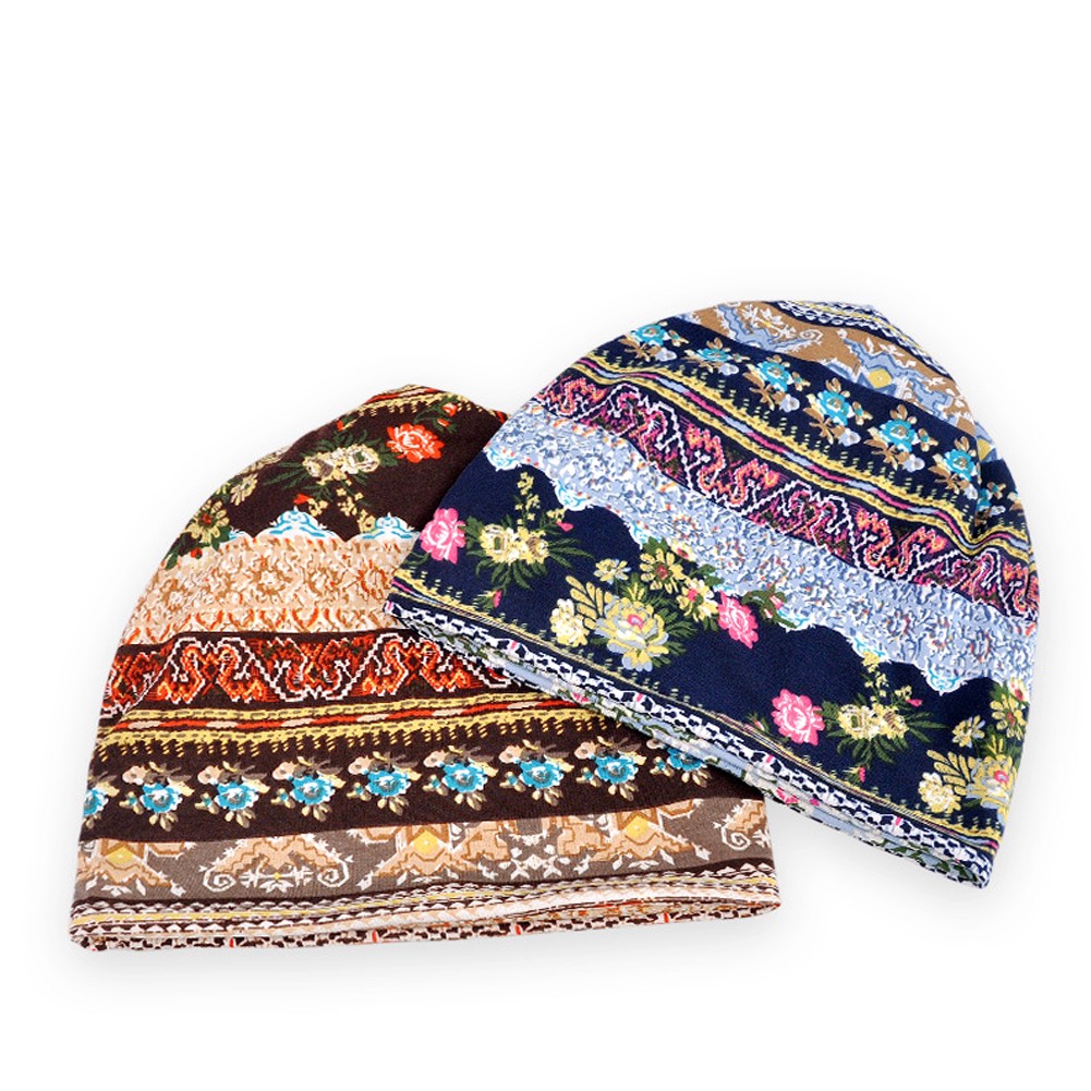 Mũ Trùm Đầu Co Giãn Che Nắng In Họa Tiết Hoa Cổ Điển Phong Cách Hồi Giáo Dành Cho Bạn Nữ V