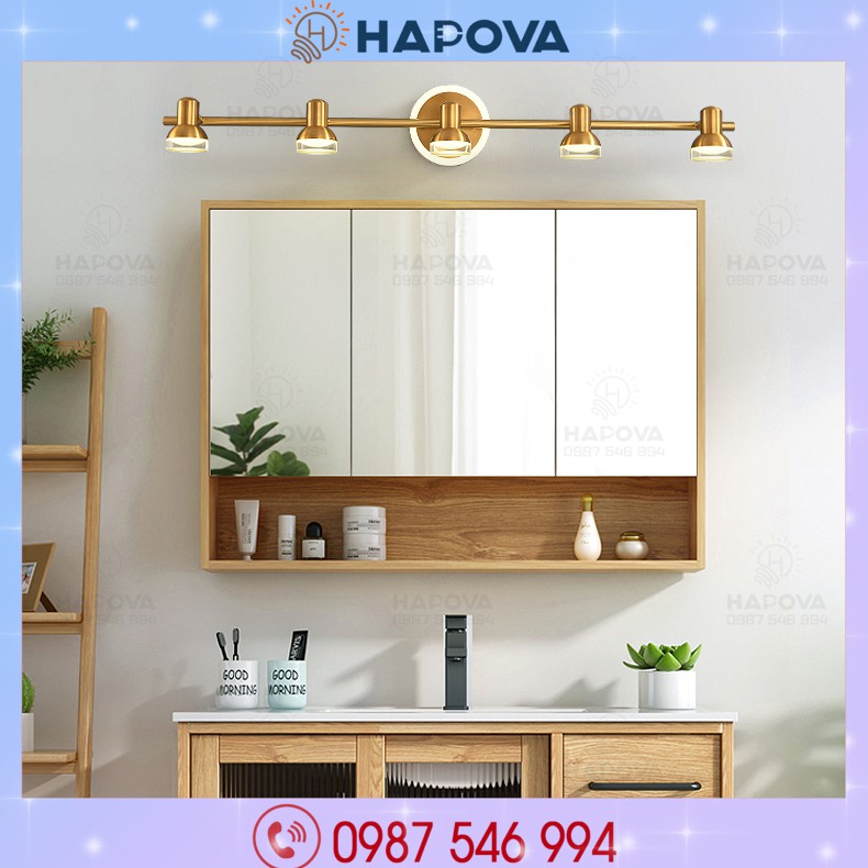 Đèn soi tranh, đèn chiếu tranh 5 quả mạ vàng HAPOVA OSILA 7412/5