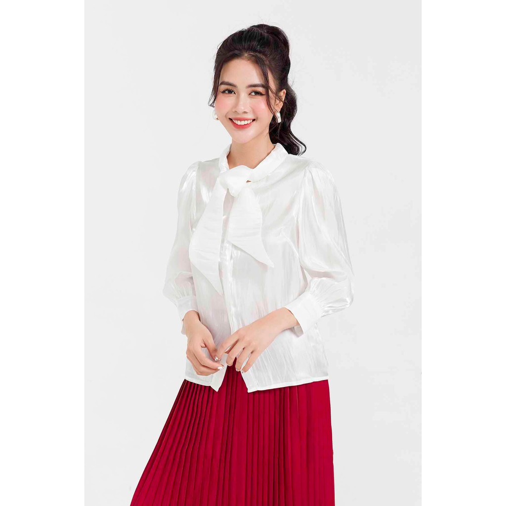 Áo Sơ Mi She's Back Cổ Nơ Tay Bồng S61H21Q001