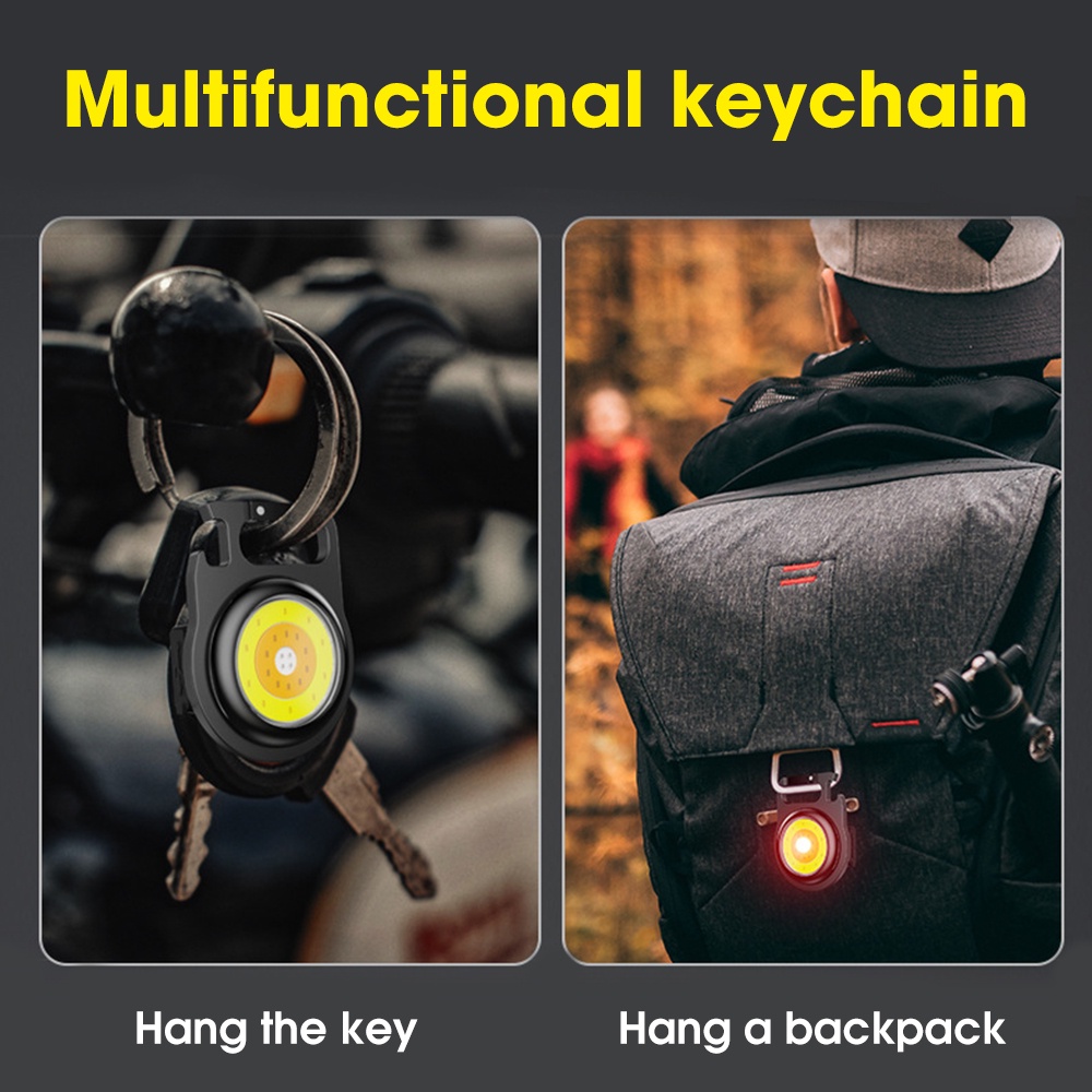 Đèn Pin Mini COB 3 Chế Độ Kèm Móc Khóa Tiện Dụng
