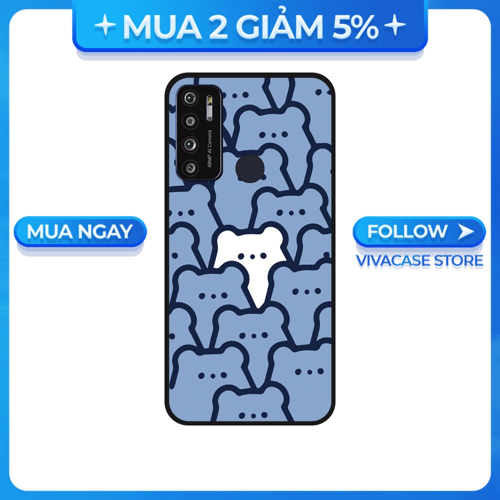 Ốp lưng Vsmart Joy 3/Joy 4/Active 3/Bee 3/Live/...dẻo đen hình Icon Gấu