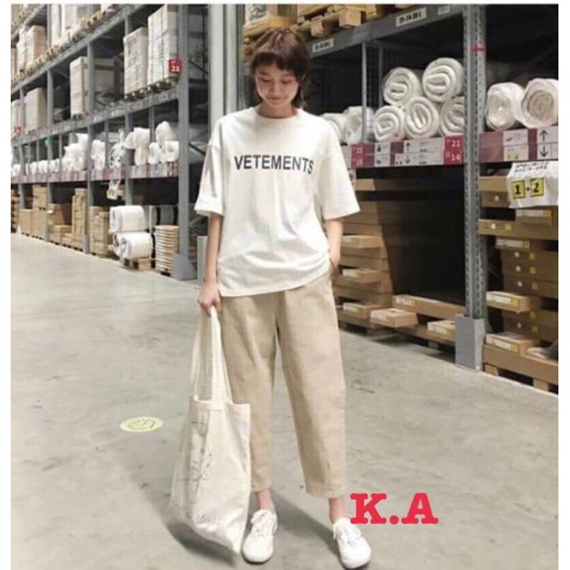 Quần ỐNG SUÔNG KAKI Unisex (nửa lưng thun nửa lưng tây) - ND18 | BigBuy360 - bigbuy360.vn