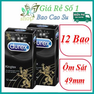 Bao Cao Su DUREX KING TEX Ôm Sát Cỡ 49mm - Hộp 12 Cái ✓✓ BCS DUREX KING TEX✅