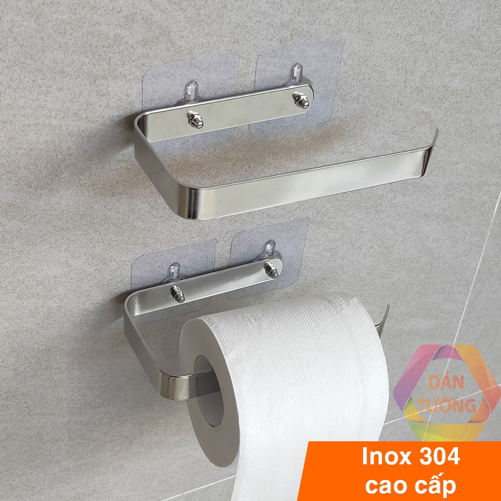 Giá móc treo giấy vệ sinh dán tường MDT, giá kệ inox 304 treo cuộn giấy vệ sinh không cần khoan tường CAO CẤP - TGI