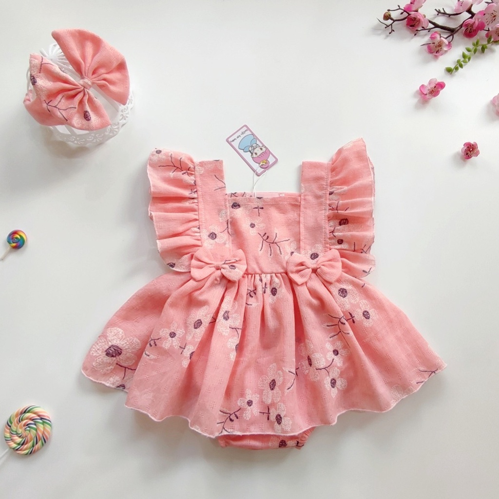 😘SU SHOP - body cánh tiên hồng- váy body bé gái, thôi nôi