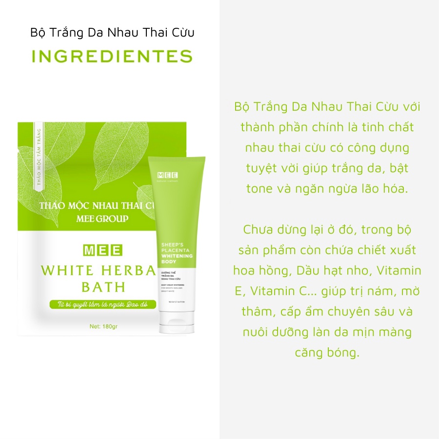 Combo Dưỡng Trắng Toàn Thân MEE NATURAL Nhận Ngay Quà Tặng