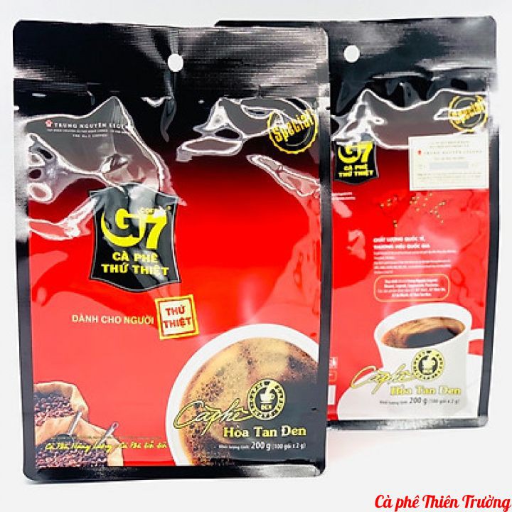 Combo 2 Bịch Cà phê G7 hòa tan đen Trung Nguyên bịch 50 gói (Zin nguyên tem)