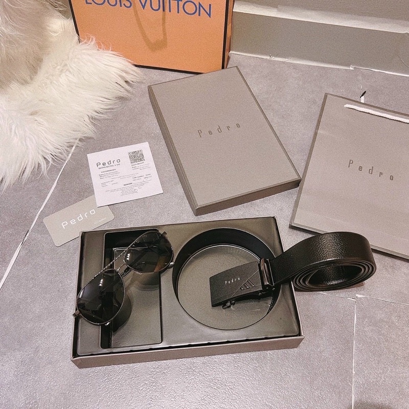 [Fullbox] Set thắt lưng kèm mắt kính pedro siêu sang dành cho nam