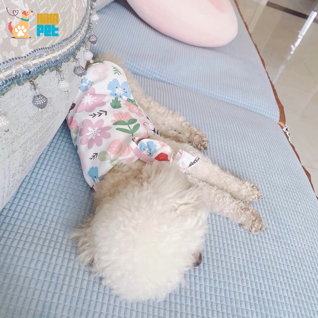 Áo Cổ Vuông Mới Vải Hoa Chó Mèo Quần Áo Thú Cưng Giá Rẻ Hihapet.