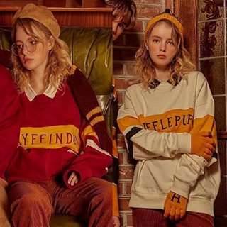 Áo Sweater Dáng Rộng Thêu Chữ Phong Cách Harry Potter Cho Cặp Đôi
