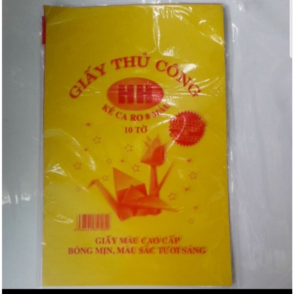 GIẤY THỦ CÔNG HH KẺ CARO 8 MẦU  A4